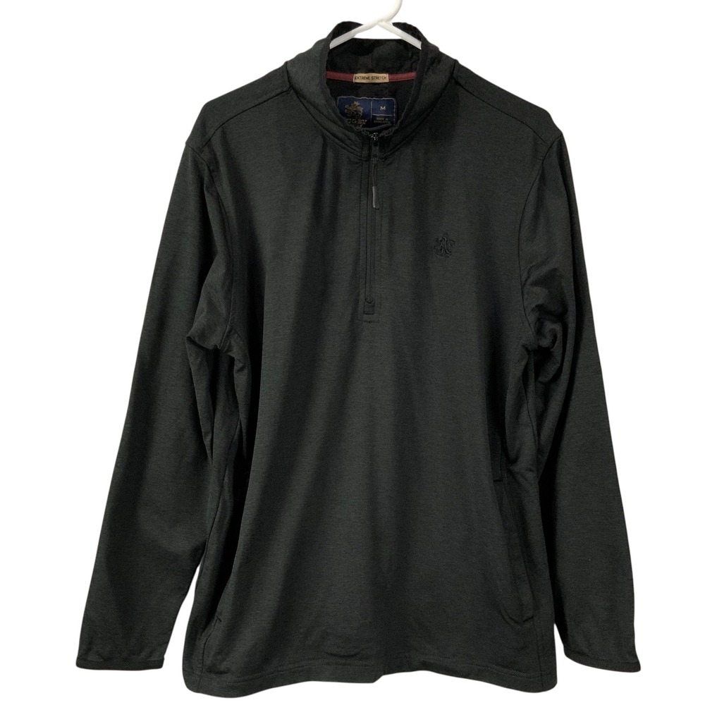 Rugby University Men's Black Extreme Stretch 1/4 Zip Pullover Sweatshirt Size M